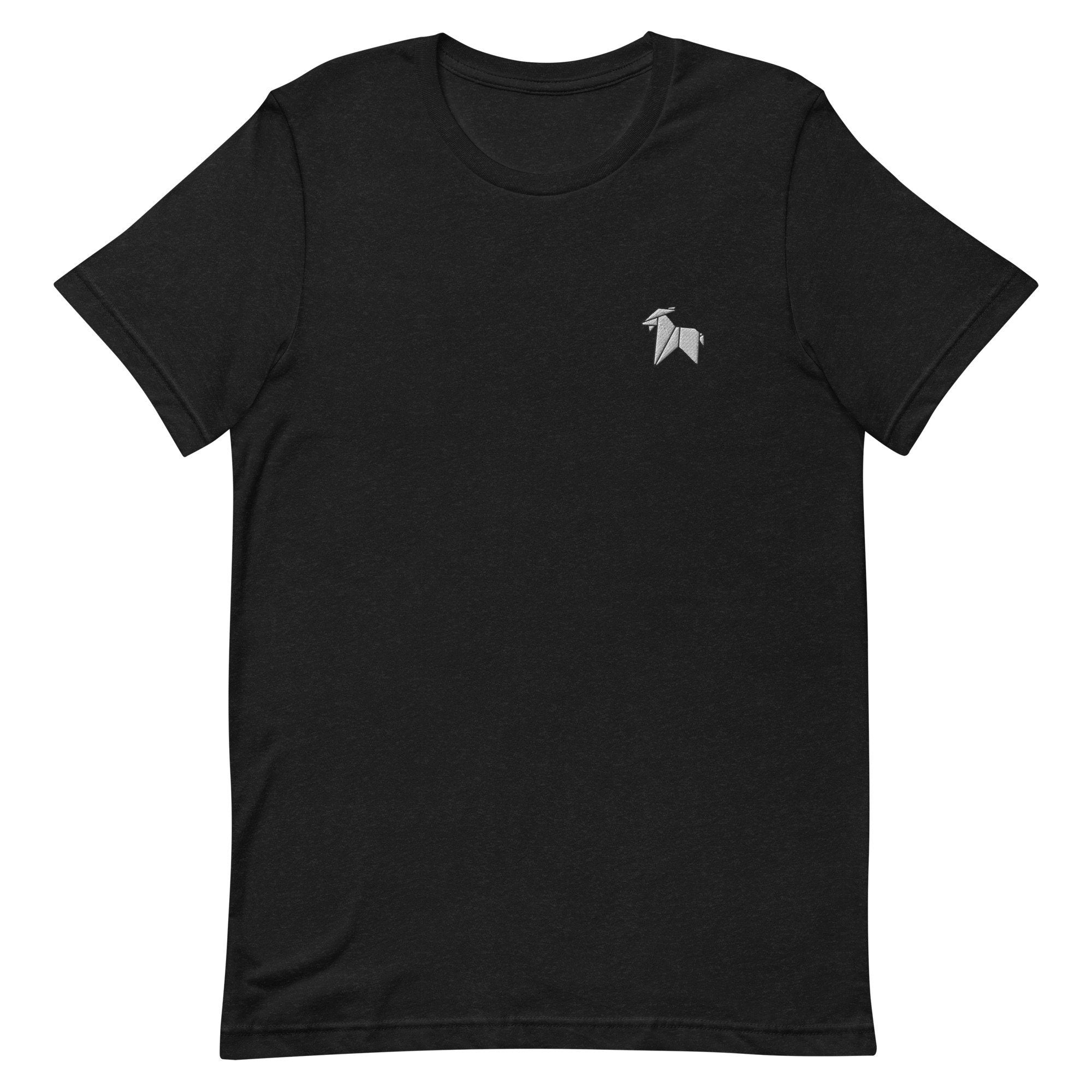 Origami Goat Premium Men's T-Shirt, Embroidered Men's T-Shirt Gift for Boyfriend, Men's Short Sleeve Shirt - Multiple Colors